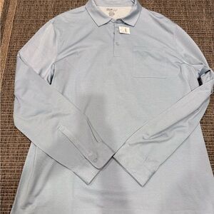 Kenneth Cole Sky Blue Long Sleeve Polo